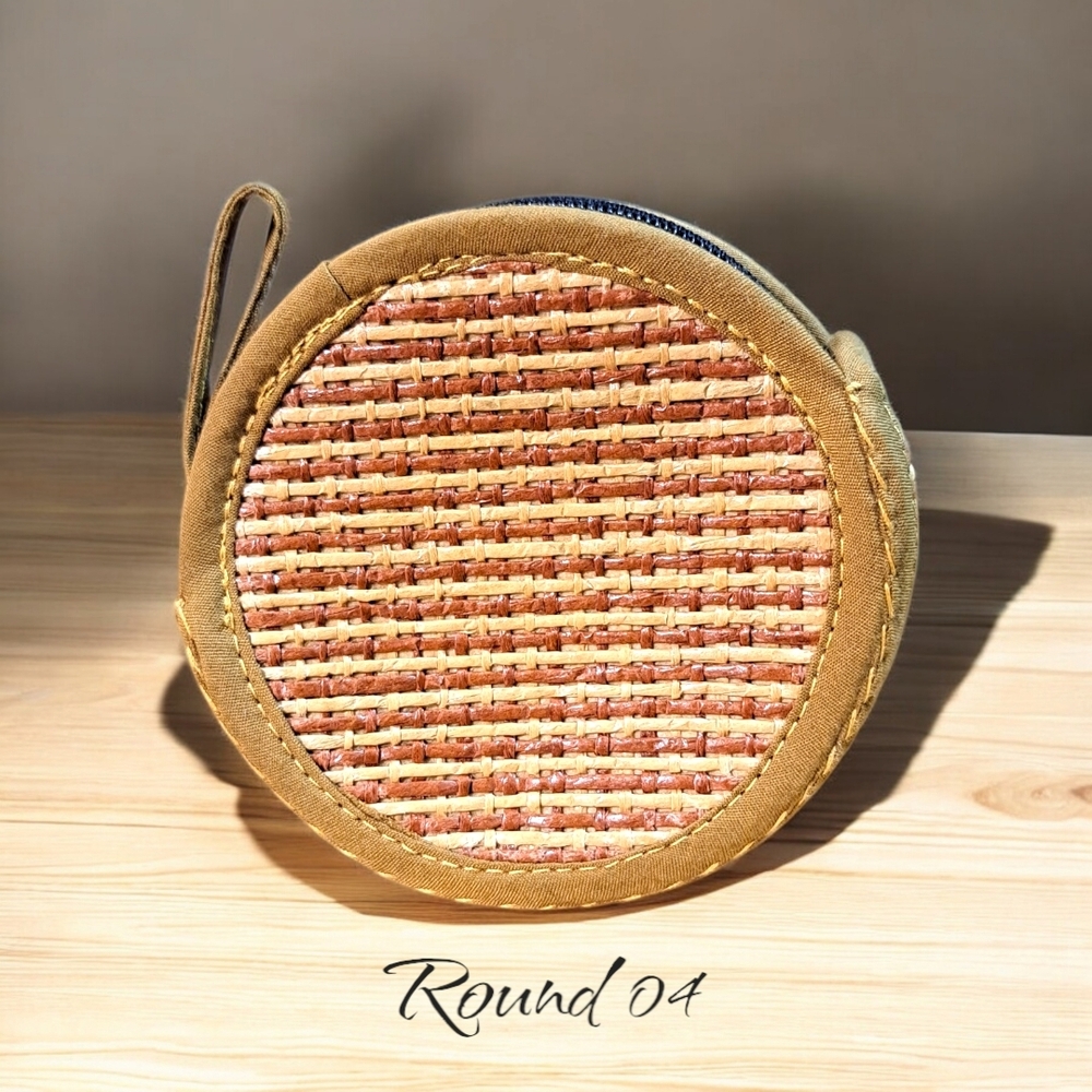 Handwoven Rattan Coin Purse - Round - Picture 3 of 10